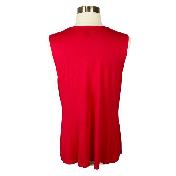 Spring & Mercer Red Knotted Sleeveless Top - Size Medium - Picture 3 of 4